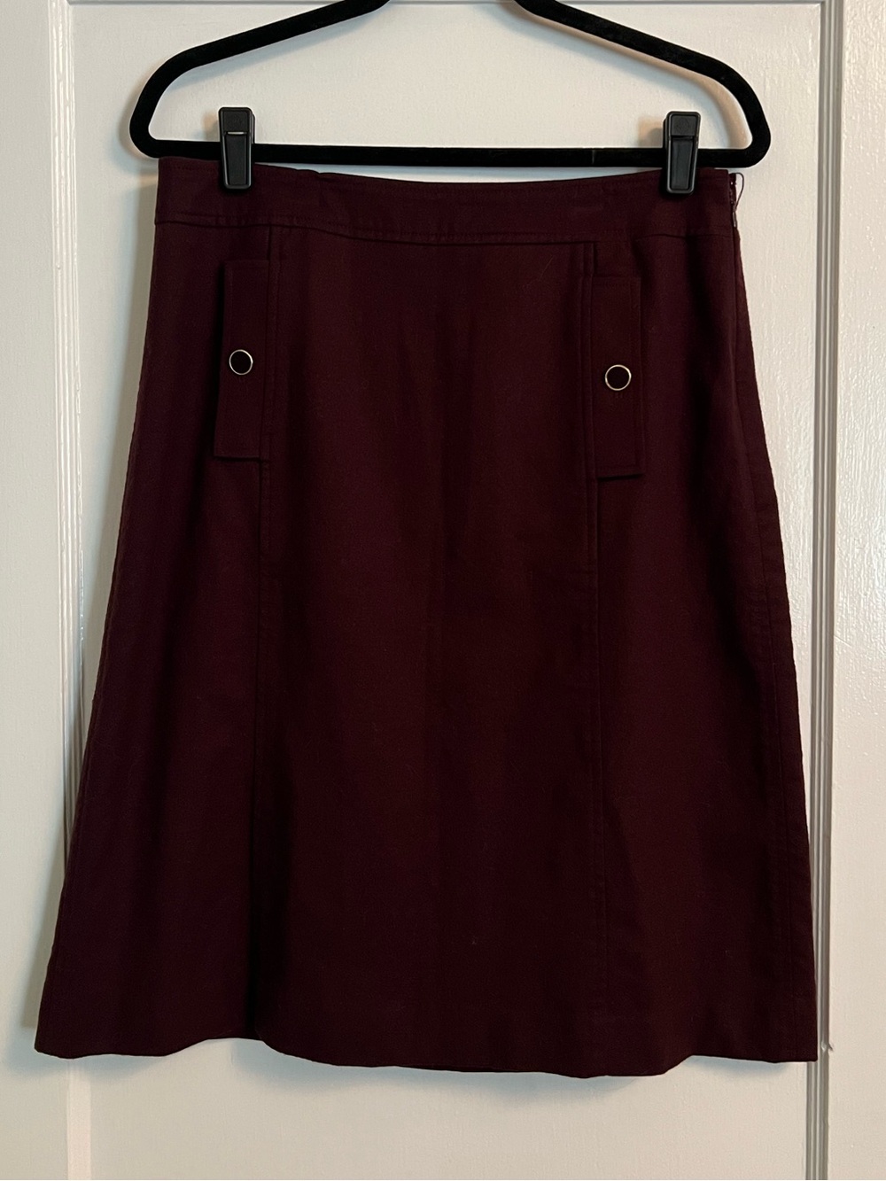 Talbots Sz 10 Maroon Italian Flannel Skirt